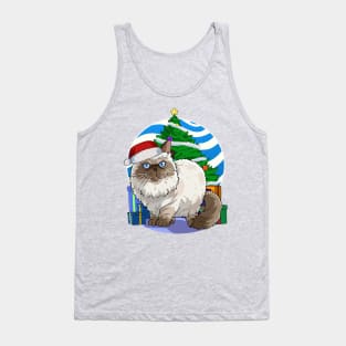 Himalayan Persian Cat Santa Christmas Gift Tank Top